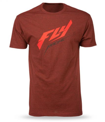 Fly racing stock 2015 mens short sleeve t-shirt brick heather