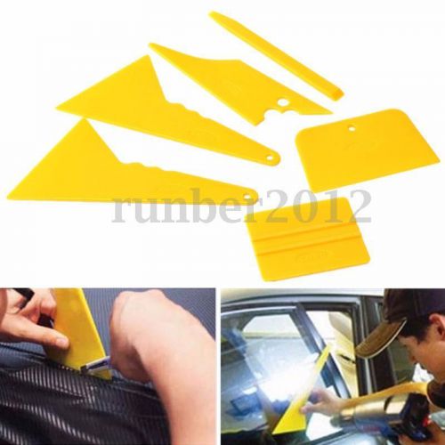 6pcs car window tint tools kits auto film tinting squeegee scraper set yellow