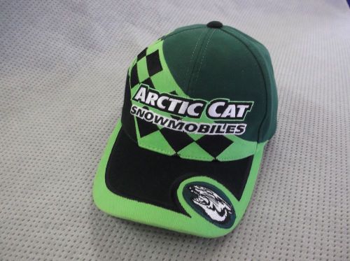 Genuine arctic cat motorsports snowmobile cap hat lime green - new!