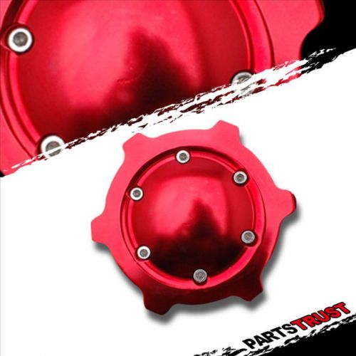 Billet aluminum silver jdm red engine oil filler fuel tank cap cover for honda