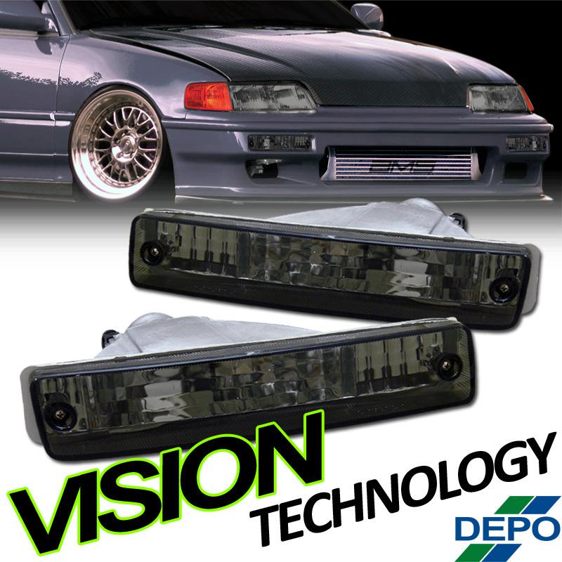 Depo high quality 90-91 honda crx smoke lens bumper signal/parking lights lamps