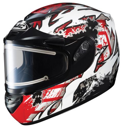 Hjc cs-r2 snow helmet skarr red black electric shield large