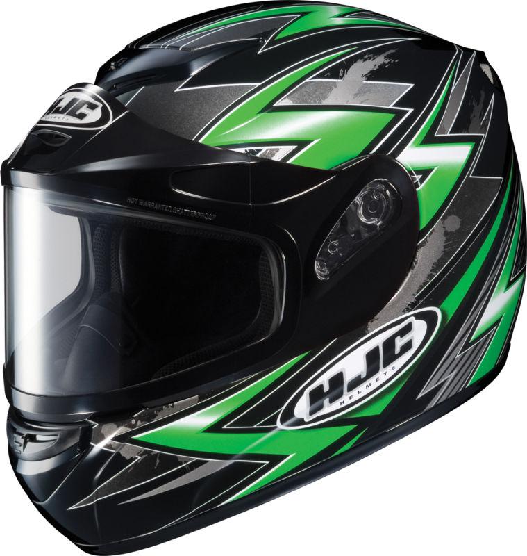 Hjc cs-r2 thunder full face snowmobile helmet green size x-small