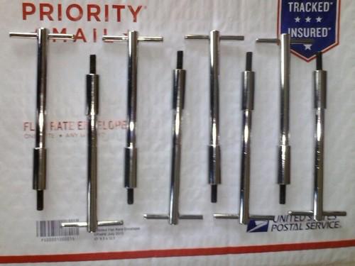 "new" chevy sbc valve cover chrome t handle hold down kit / bolts t-bar 1/4-20