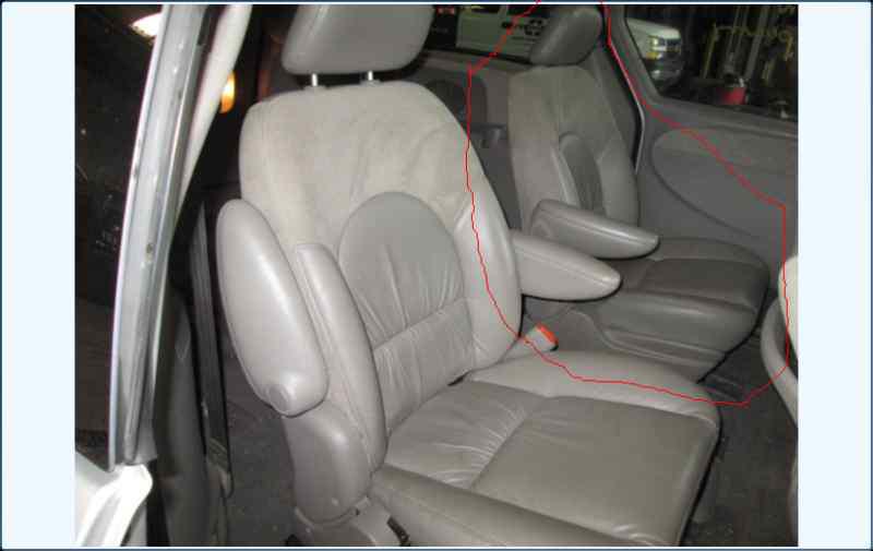 01 town & country second row driver bucket rear seat