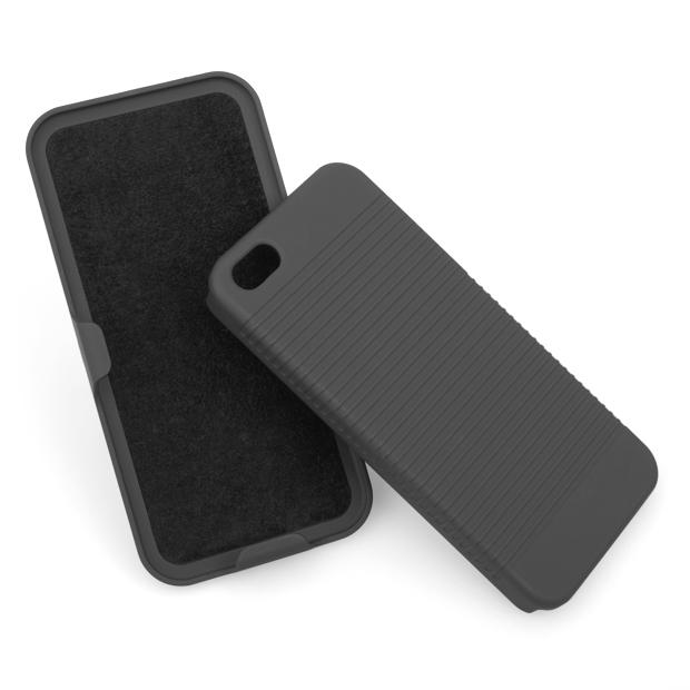 Apple iphone 5 case stand belt slide-out kickstand cover protector holster black