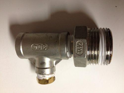 1" to 1/2" npt adapter and 1/2" npt tee