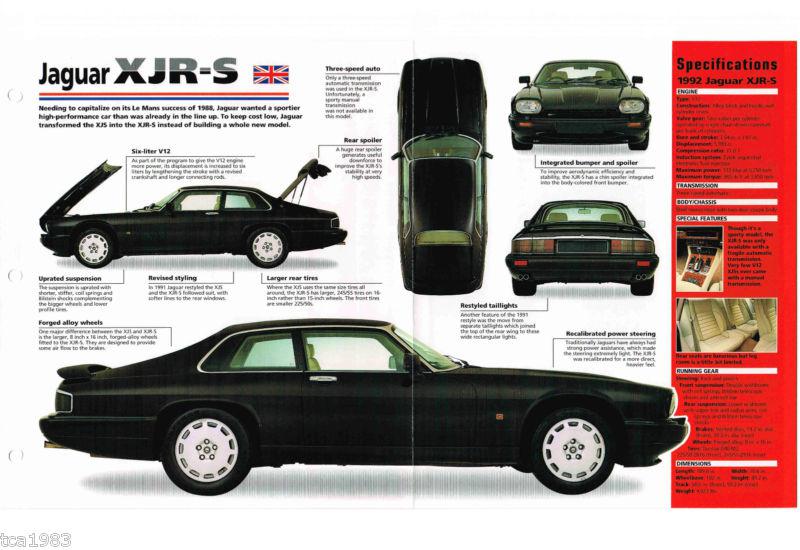 1991 / 1992 / 1993 jaguar xjr-s imp brochure