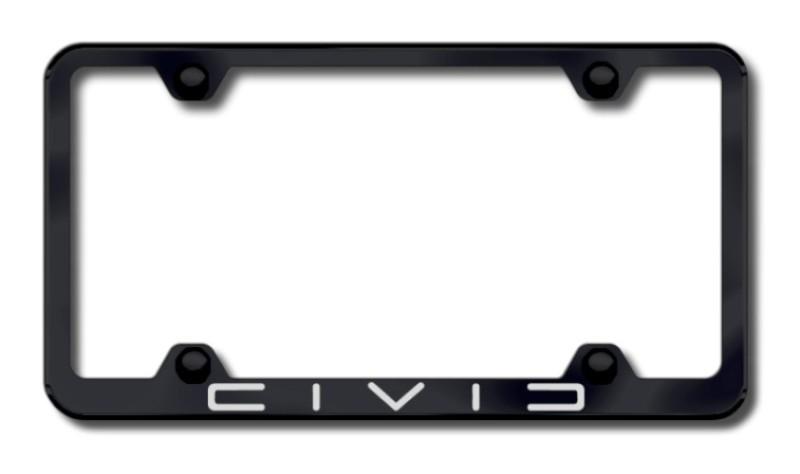 Honda civic (reverse c) wide body laser etched license plate frame-black made i