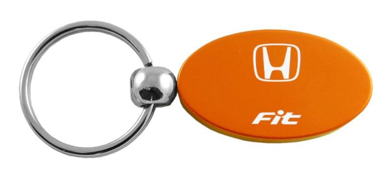 Honda fit orange oval keychain / key fob engraved in usa genuine