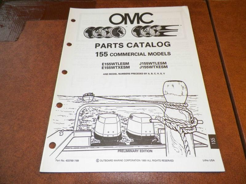 1990 omc johnson & evinrude commercial 155 hp outboard boat motor parts catalog