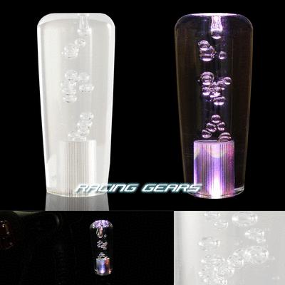 Universal 7 color led 100mm clear bubble screw on manual gear stick shift knob