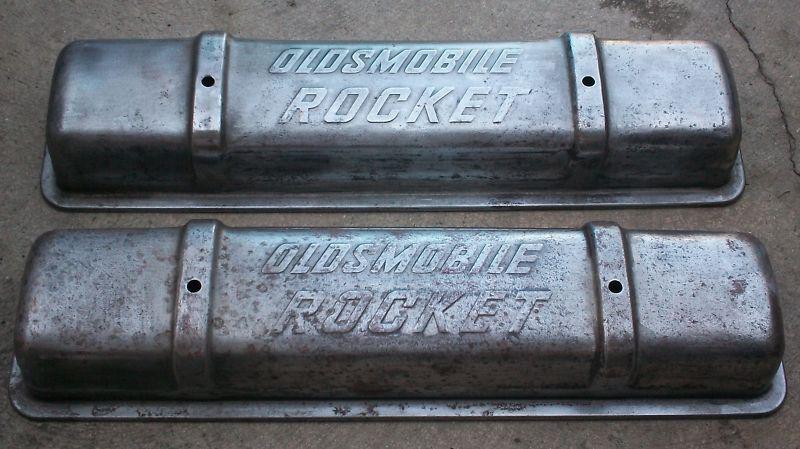 Early oldsmobile rocket 303 324 valve covers rat rod gasser