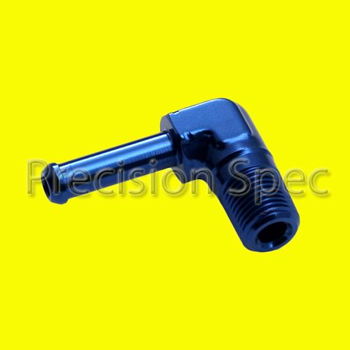1/8" npt male to 1/4" (6mm) 90 degree hose barb aluminium fitting adapter