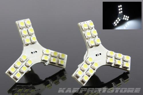 2x t10/194/168 18 smd led 3 arm spider bulbs running/parking lights super white