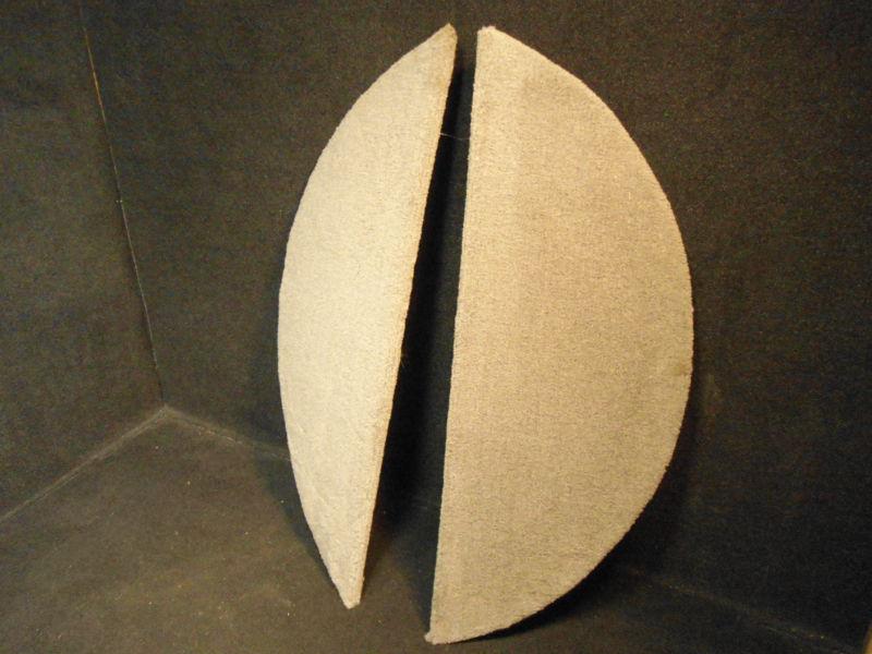 30" x 13.5" grey carpeted well cover set trailer fender plywood # 7