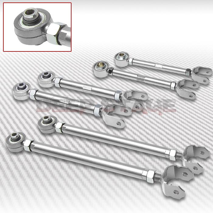 Steel rear upper camber+traction rod+lower control arm kit 02-08 350z g35 silver