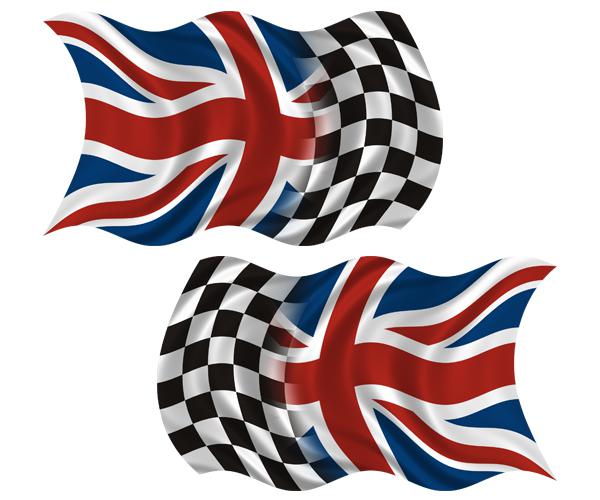 Britain union jack racing flag decal set 3"x1.8" british race car sticker zu1