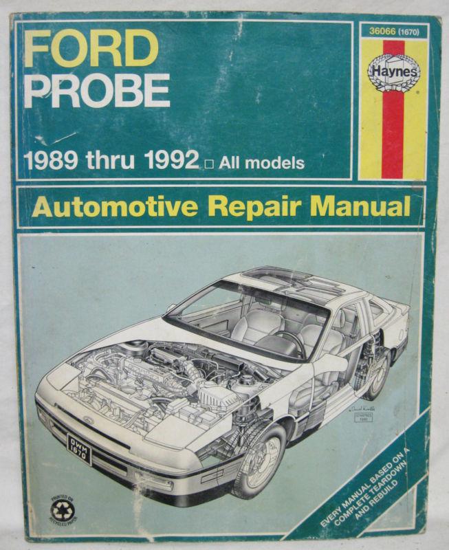 1989 - 1992 ford probe haynes repair manual service book