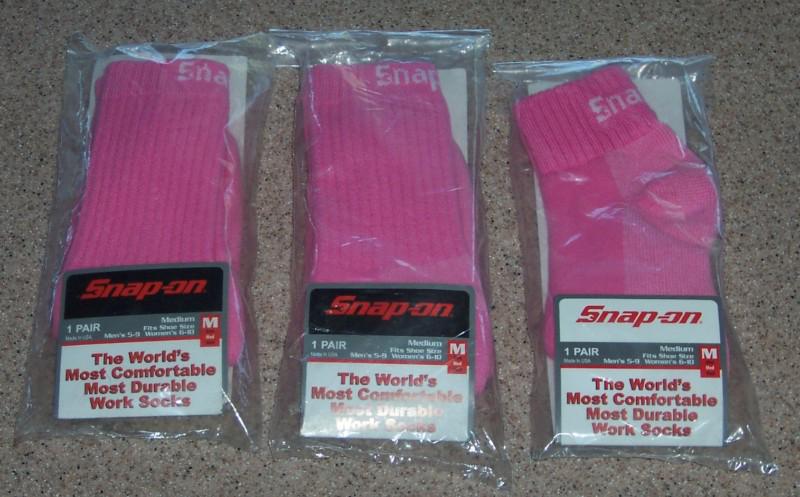 6 Pairs Women's Pink Snap On Ankle Socks M ~ FREE Shipping ~ MADE IN USA   New! 