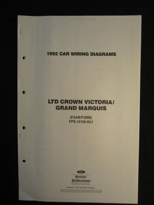 1992 ltd crown victoria grand marquis electrical wiring diagrams service manual 