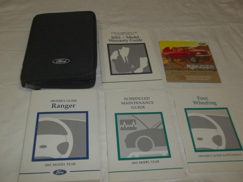 2001 ford ranger owner manual 5/pc.set+cd-rom & black ford zippered factory case
