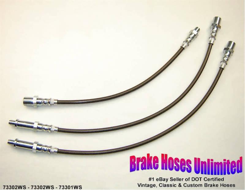 Stainless brake hose set scout 1970 1971, 4 cyl
