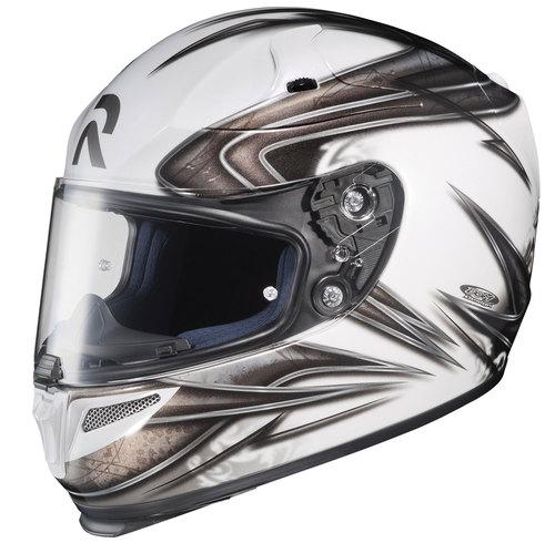 New hjc rpha-10 evoke adult helmet, white/gray/silver, med/md