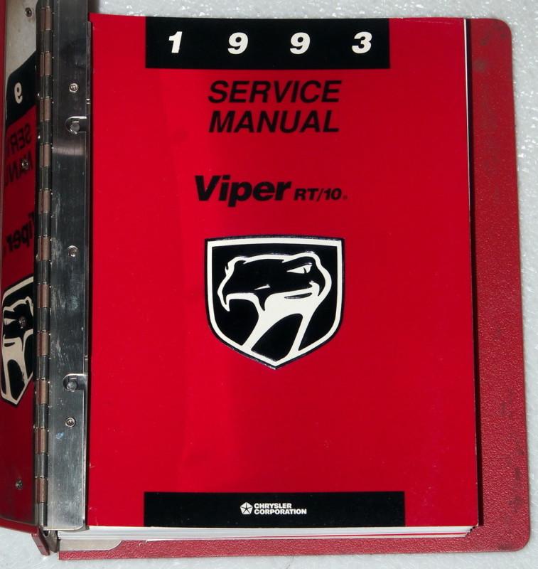 1993 dodge viper rt/10 roadster service manual factory shop repair, binder rt10