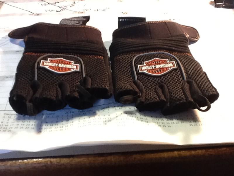 Harley-davidson genuine motorclothes xl fingerless gloves textile, extra large