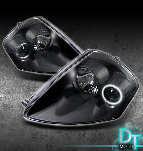 Black 00-05 mit. eclipse ccfl halo projector headlights lamps lights left+right