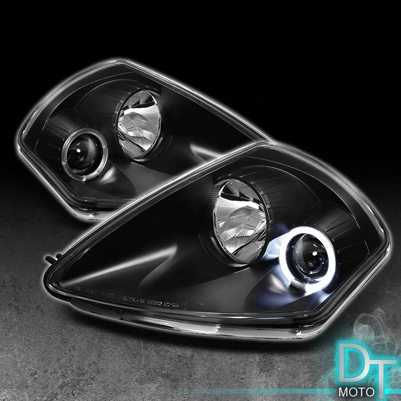 Black 00-05 mit. eclipse halo projector headlights lamps lights left+right pair