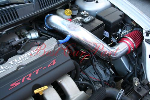 Bcp red 03-05 dodge neon srt-4 2.4l turbo cold air intake system + filter