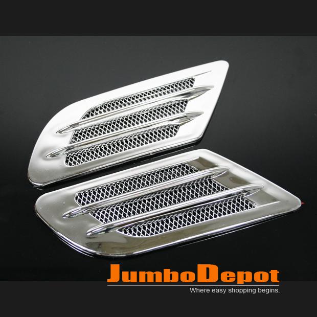 New fit auto truck suv universal car chrome mesh air intake side vent grille set