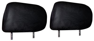 2 piece set pair of matching black auto head rest covers for car truck van suv l