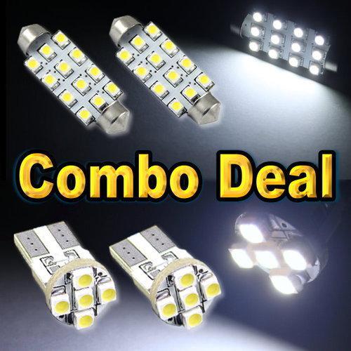 4pcs white led lights for dome 1.72" + license plate t10 combo deal #12