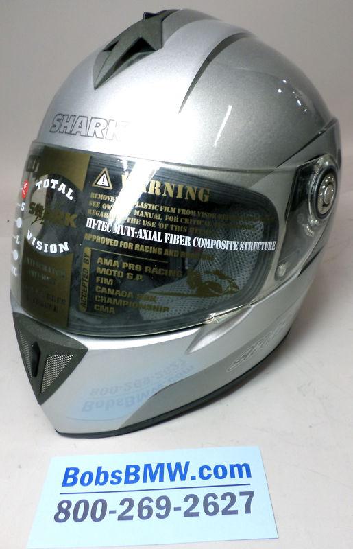 Shark rsi full face motorcycle helmet size xs extra small silver