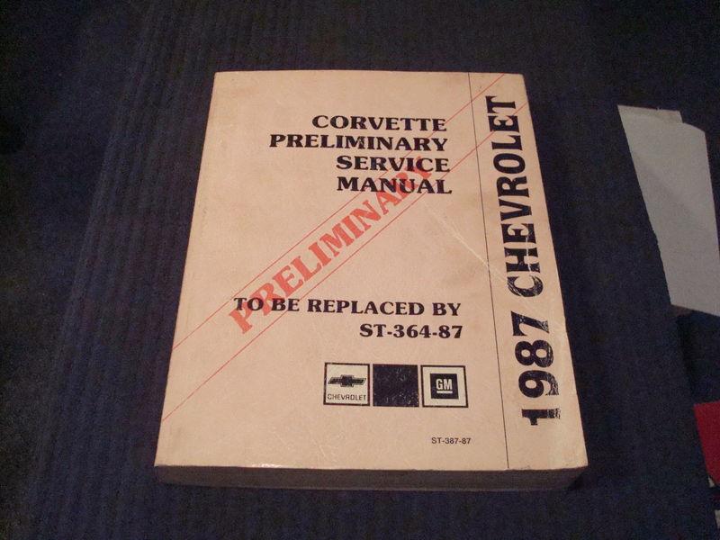 1987 chevy corvette chevrolet factory dealer service shop repair manual book oem