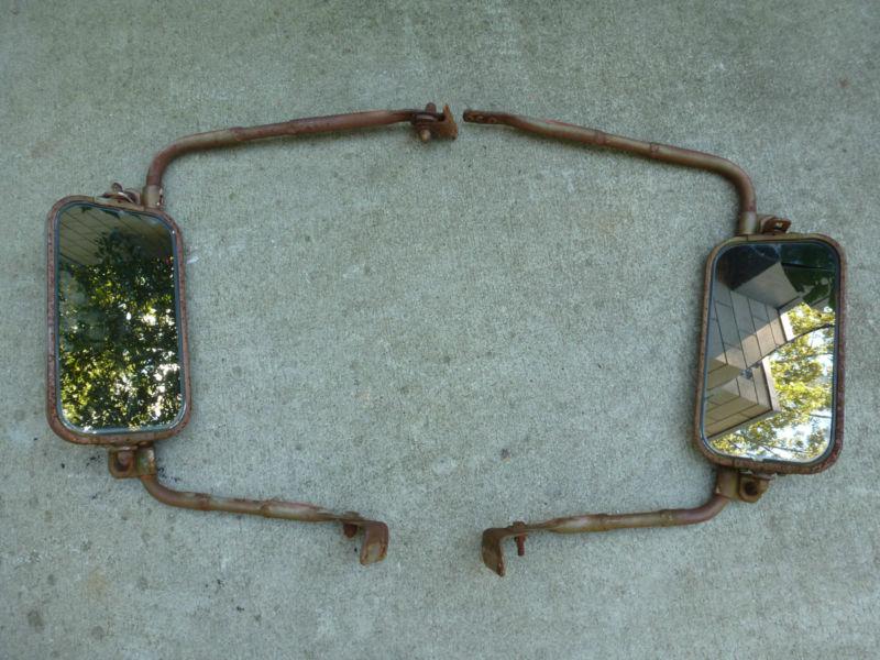 Pair vintage tow side mirrors west coast style rusty rat rod