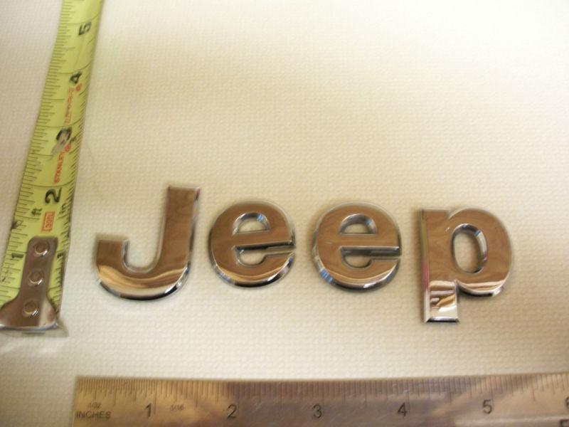 Jeep  script emblem chrome bagde oem used  w free shipping