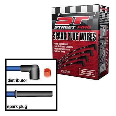 Msd spark plug wires street fire 8.0mm black boots ford small/big block 5542