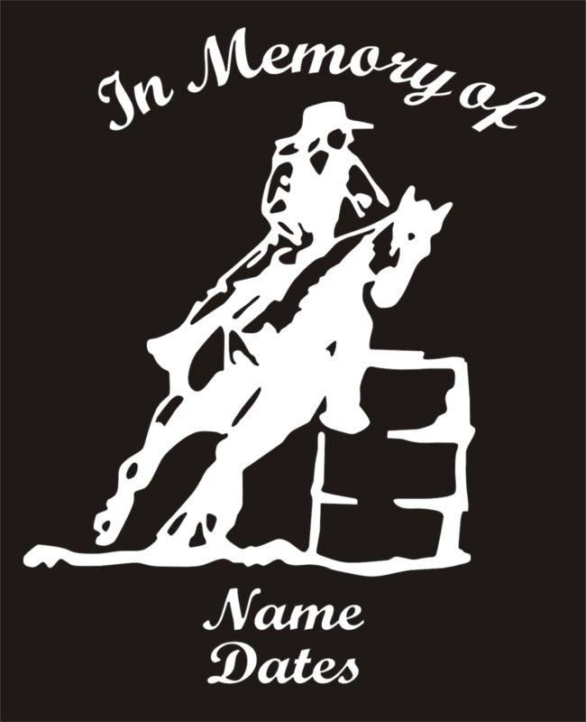 In memory of barrel racer vinyl decal window sticker