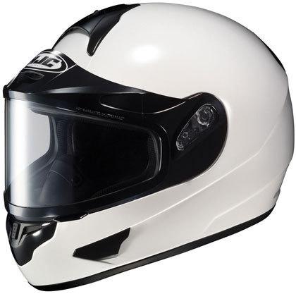 Small sm s / hjc cl-16 white snowmobile helmet dual pane shield