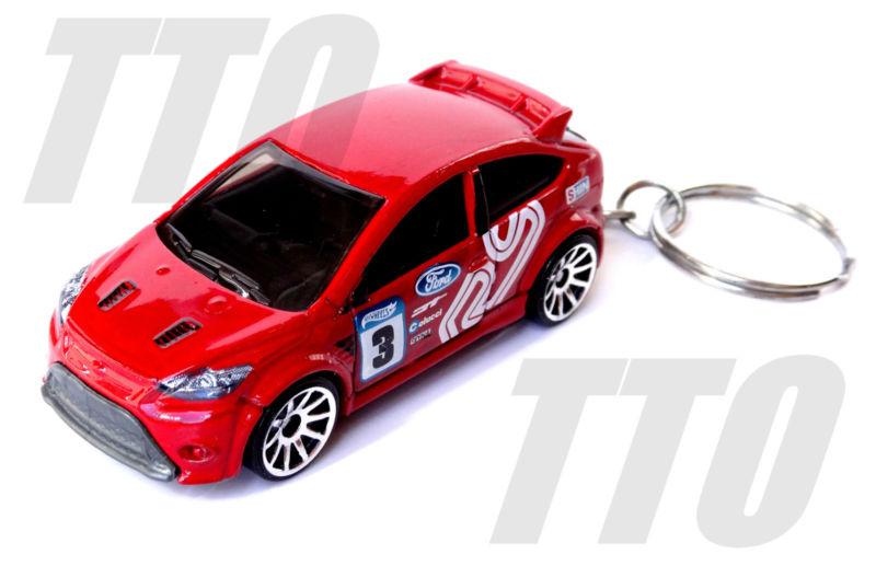 Ford focus rs 2009 keyring keychain fob red diecast rally 1/64 key chain