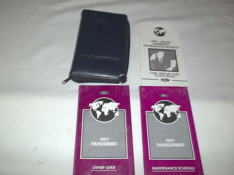 1997 ford thunderbird owner guide / manual 5/pc.set & blue thunderbird case. oem