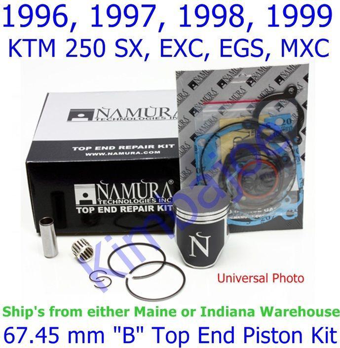 1996-1999 ktm 250 sx, exc, egs, mxc 67.45 mm "b" top end piston kit