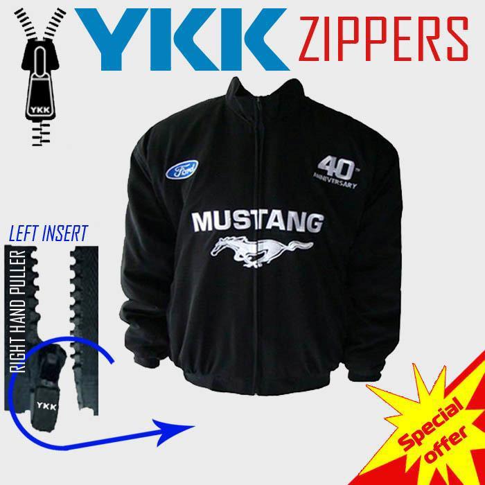 Ford mustang 40th anniversary racing jacket  black all youth/adult sizes ykk zip