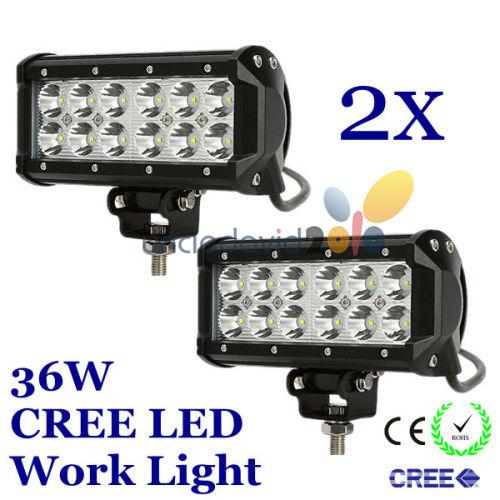 2x 36w 7" cree led work light bar spot beam lamp offroad 4wd 4x4 atv boat truck