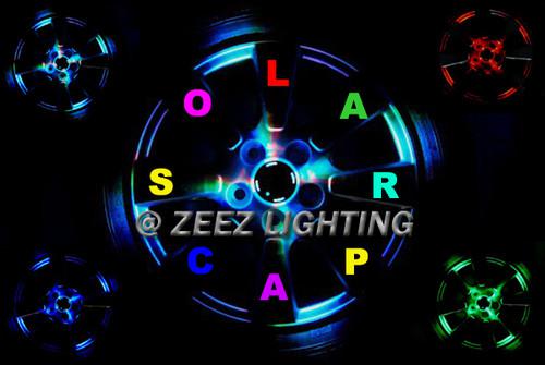 4x solar led wheel center cap light neon hub undercar under car body glow kit g