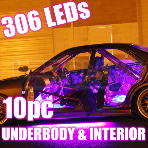 4pc pink led underbody kit & 6pc pink led interior kit